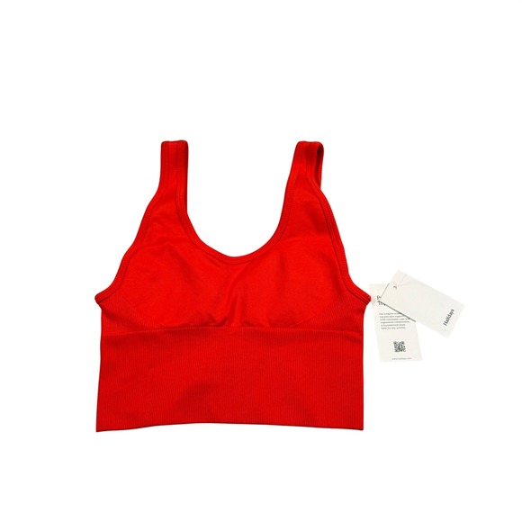 Halfdays Other - Halfdays Womens XS Paradis Seamless Bra Top Orange Red Ribbed Longline Yoga